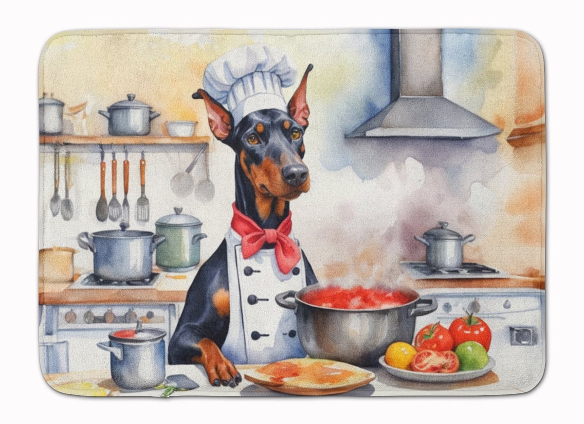 DAC6240RUG 19 x 27 in. Doberman Pinscher The Chef Memory Foam Kitchen Mat