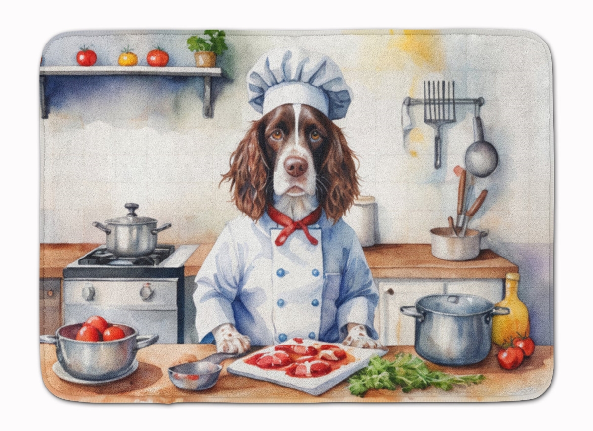 19 x 27 in. English Springer Spaniel The Chef Memory Foam Kitchen Mat