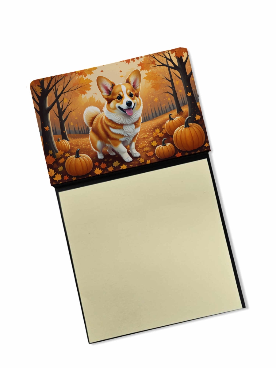 DAC1040SN 5.25 x 3.25 in. Corgi Fall Sticky Note Holder