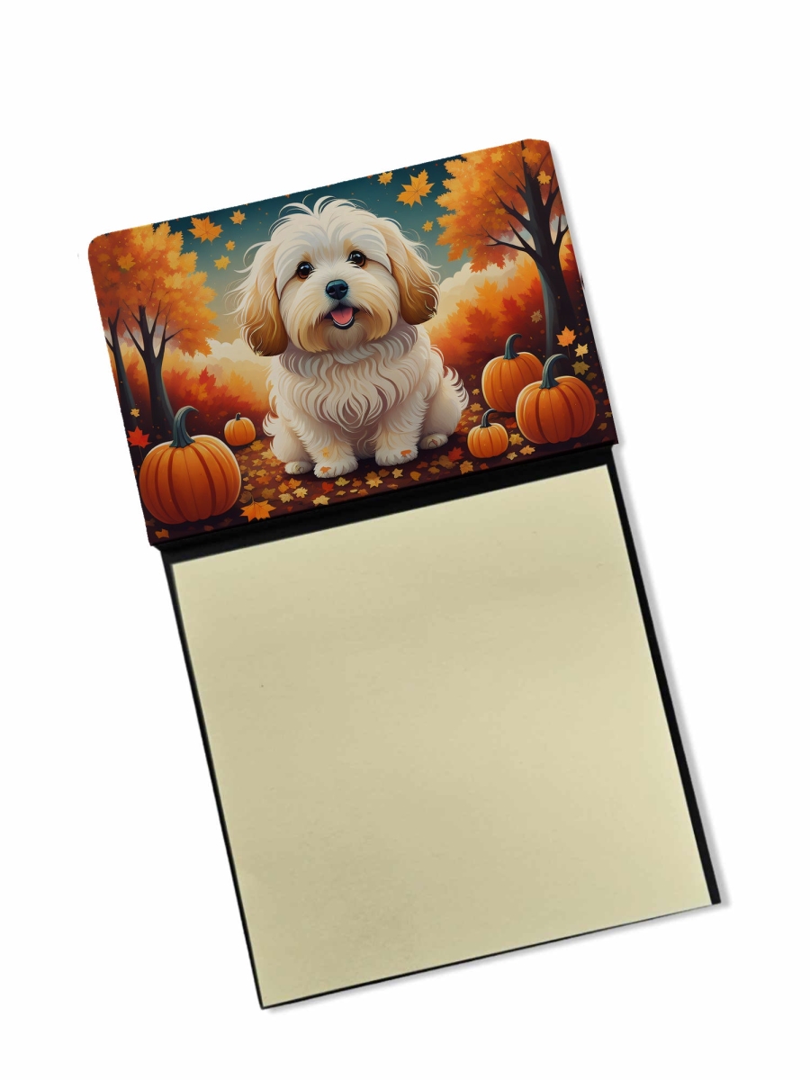 DAC1041SN 5.25 x 3.25 in. Coton De Tulear Fall Sticky Note Holder