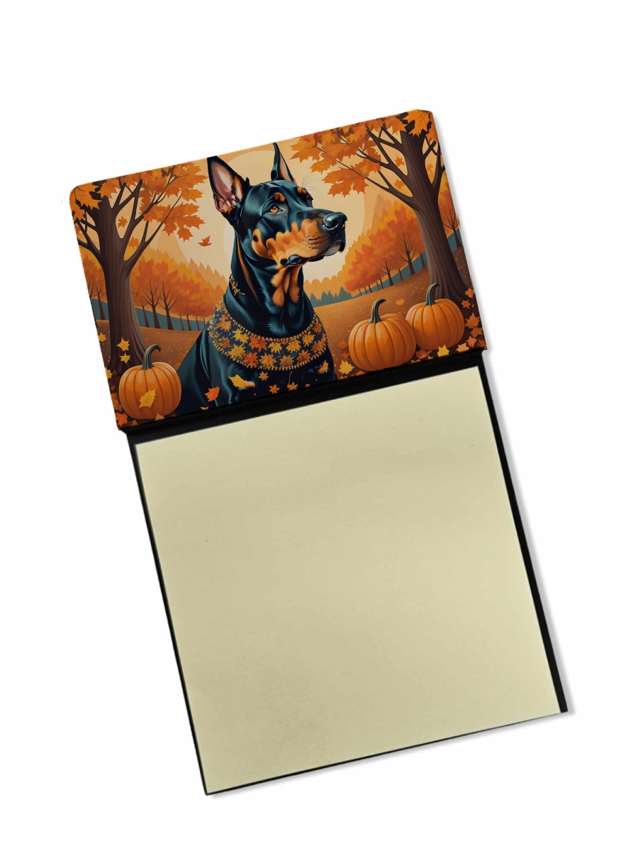 DAC1044SN 5.25 x 3.25 in. Doberman Pinscher Fall Sticky Note Holder