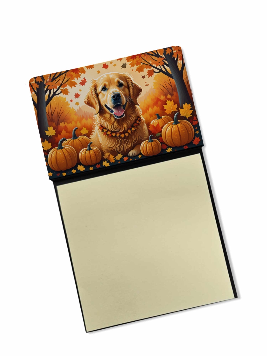 DAC1049SN 5.25 x 3.25 in. Golden Retriever Fall Sticky Note Holder