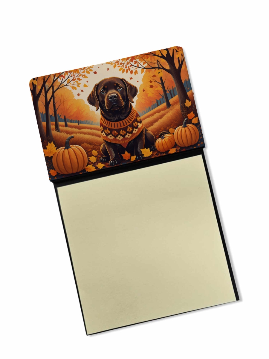 DAC1055SN 5.25 x 3.25 in. Chocolate Labrador Retriever Fall Sticky Note Holder