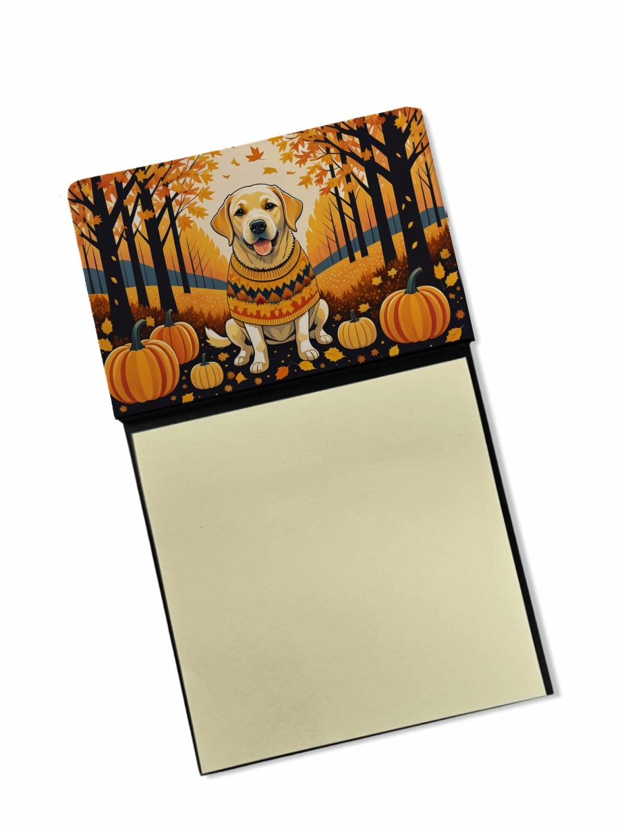 DAC1056SN 5.25 x 3.25 in. Yellow Labrador Retriever Fall Sticky Note Holder