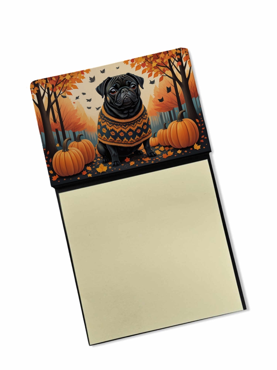 DAC1064SN 5.25 x 3.25 in. Black Pug Fall Sticky Note Holder