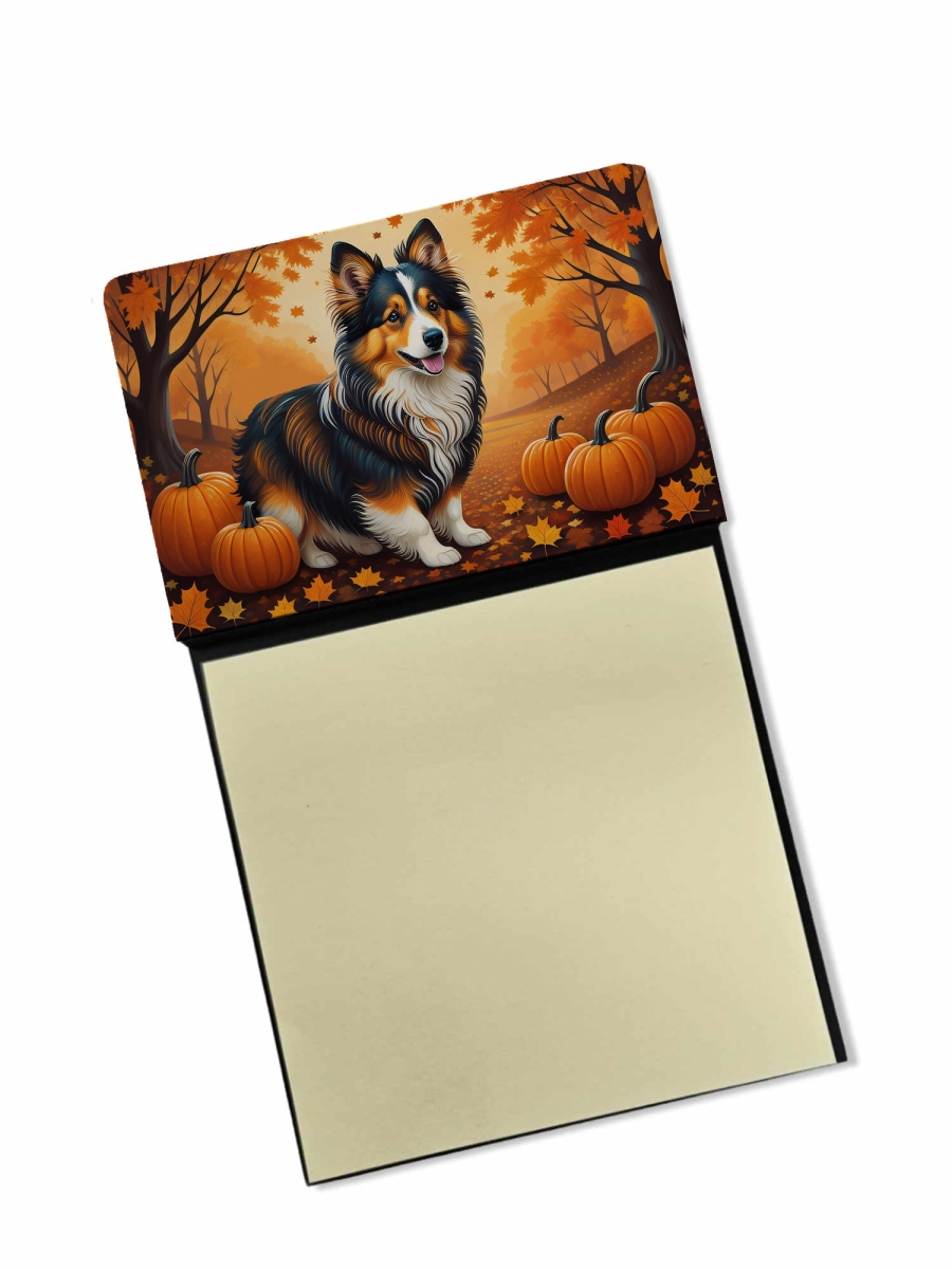 DAC1071SN 5.25 x 3.25 in. Sheltie Fall Sticky Note Holder