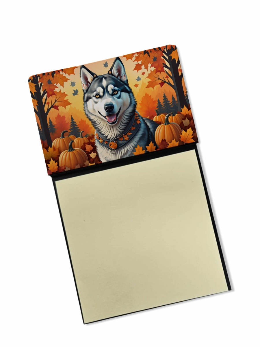 DAC1074SN 5.25 x 3.25 in. Siberian Husky Fall Sticky Note Holder
