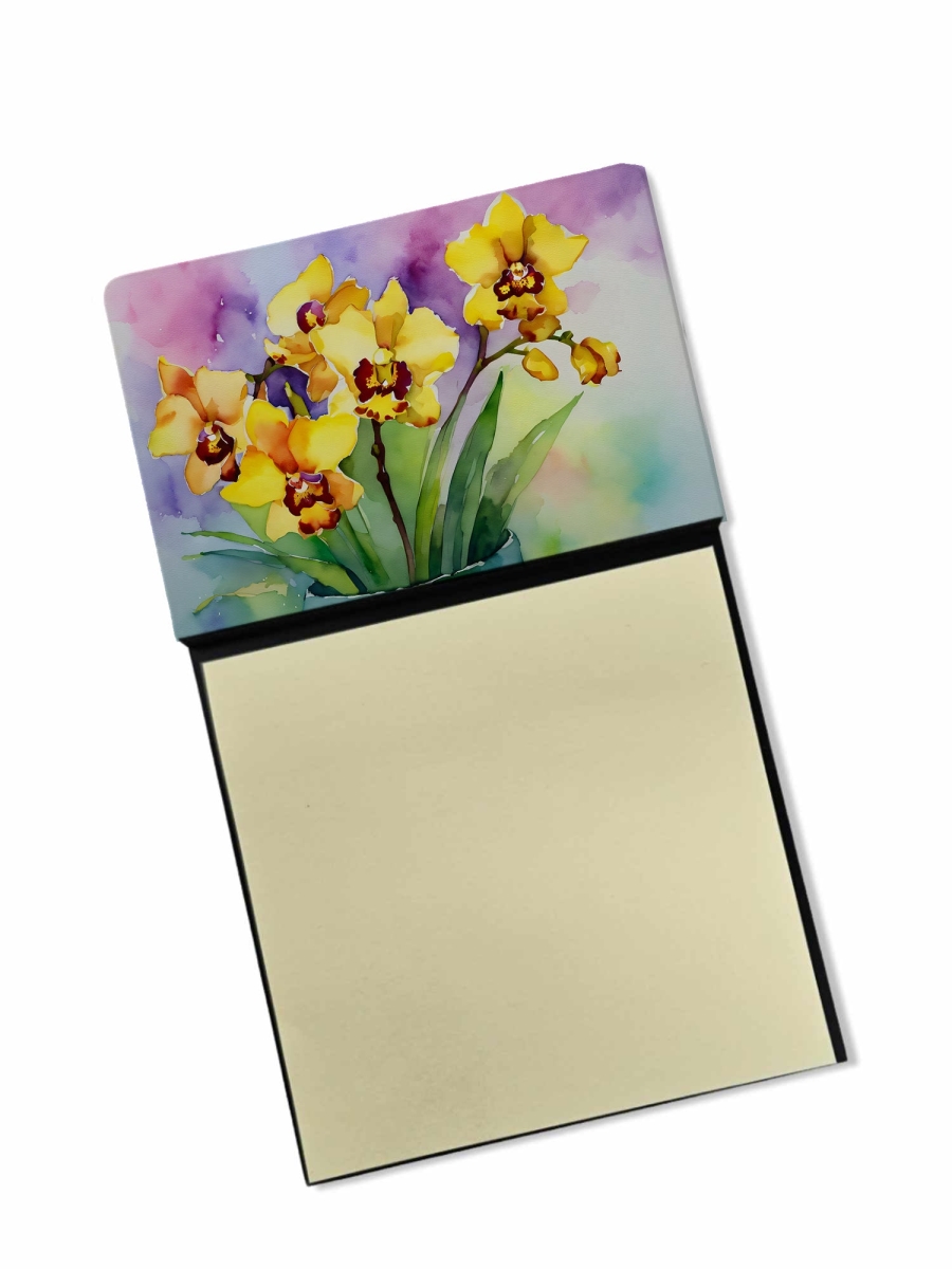 DAC1590SN 5.25 x 3.25 in. Orchids in Watercolor Sticky Note Holder