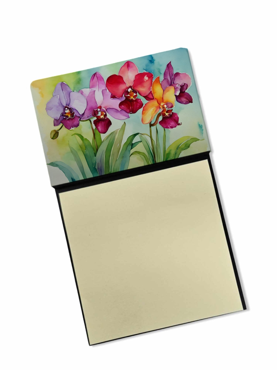 DAC1592SN 5.25 x 3.25 in. Orchids in Watercolor Sticky Note Holder