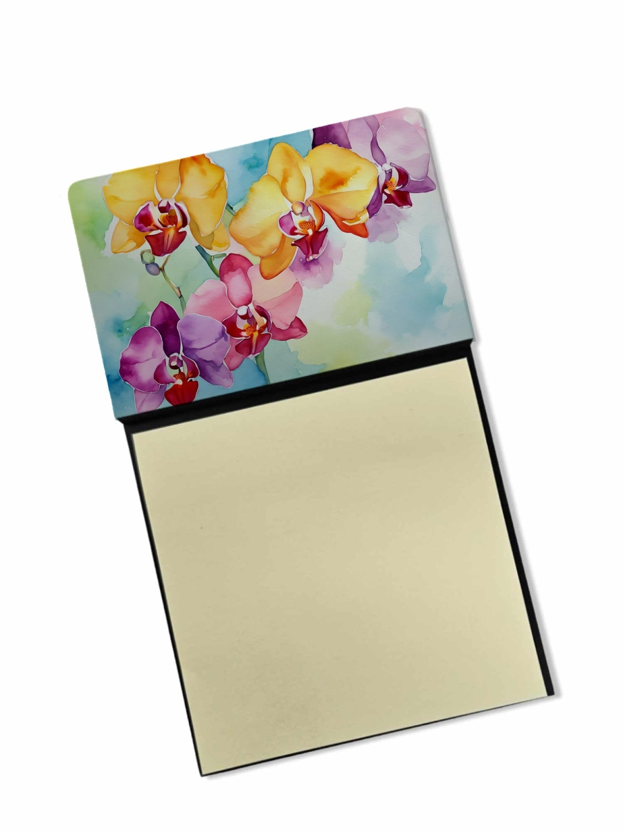 DAC1599SN 5.25 x 3.25 in. Orchids in Watercolor Sticky Note Holder