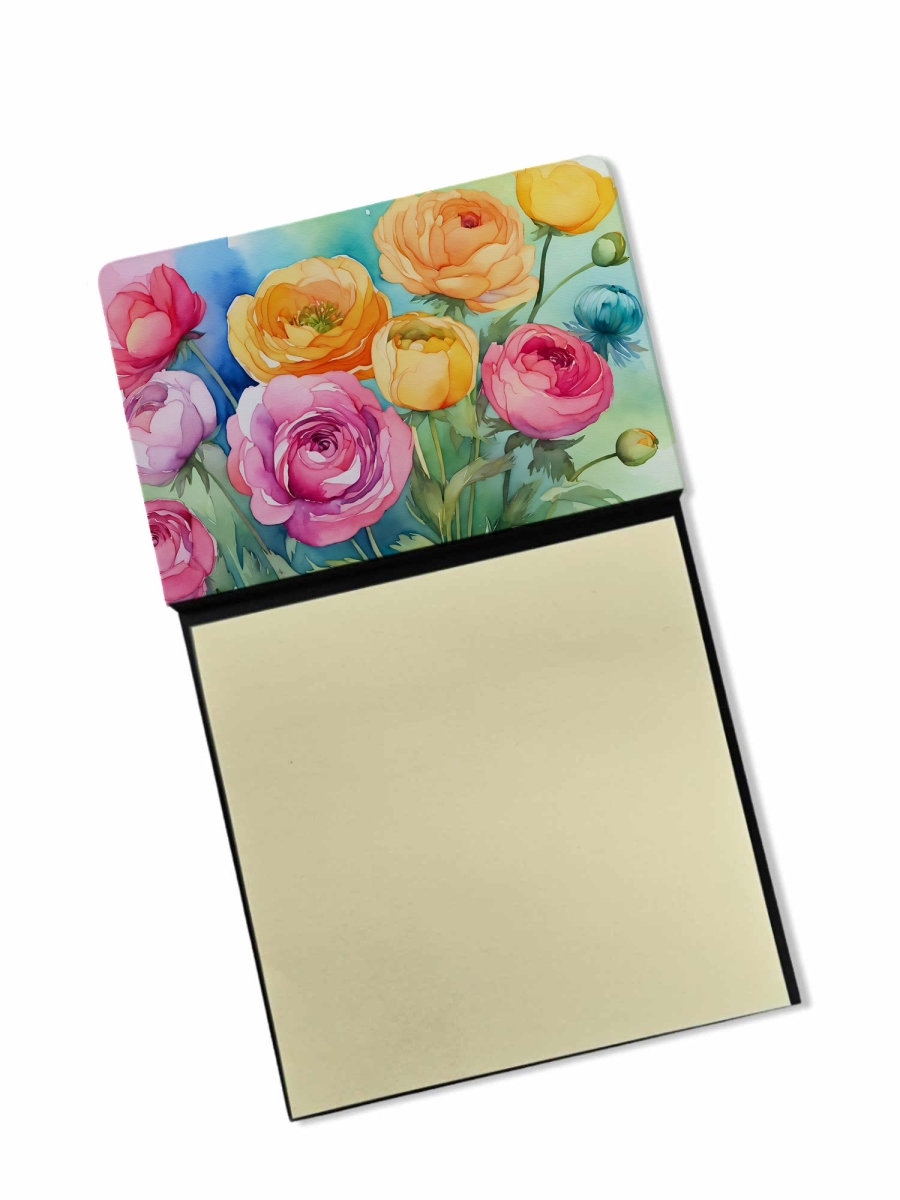 DAC1603SN 5.25 x 3.25 in. Ranunculus in Watercolor Sticky Note Holder