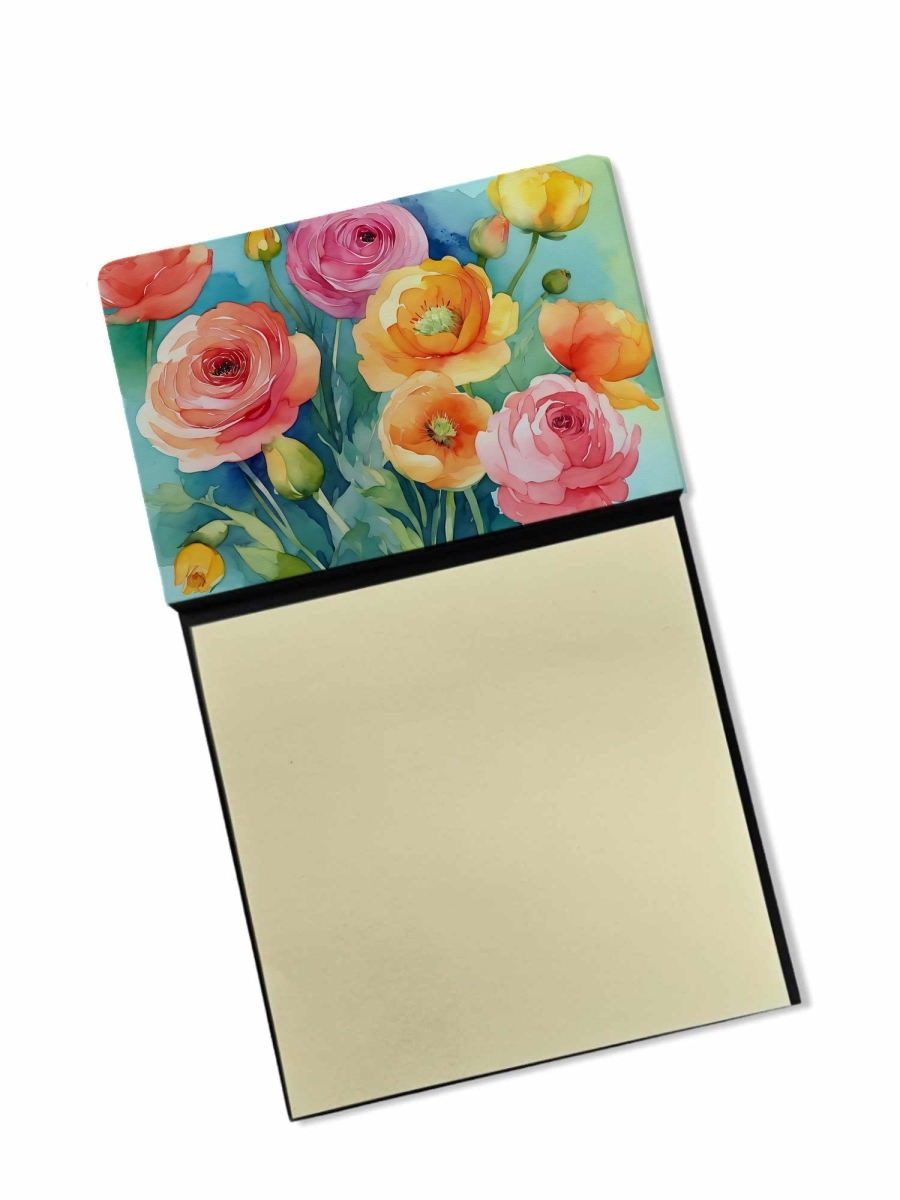 DAC1604SN 5.25 x 3.25 in. Ranunculus in Watercolor Sticky Note Holder