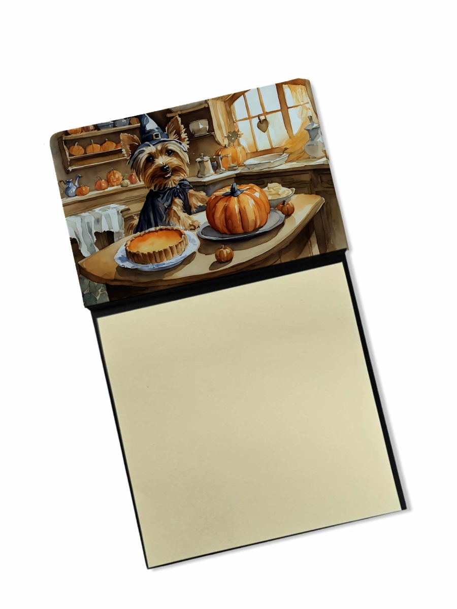 DAC1818SN 5.25 x 3.25 in. Silky Terrier Fall Kitchen Pumpkins Sticky Note Holder