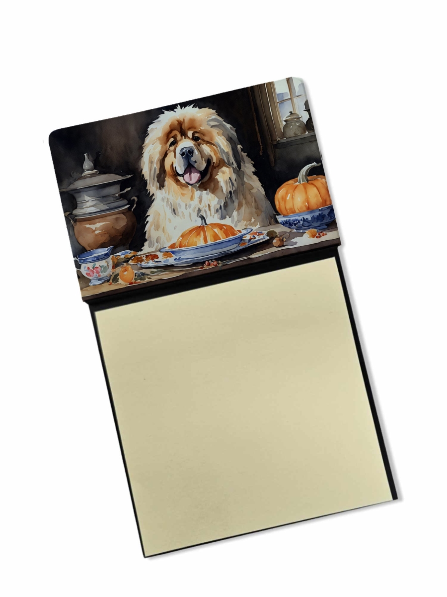 DAC1819SN 5.25 x 3.25 in. Tibetan Mastiff Fall Kitchen Pumpkins Sticky Note Holder