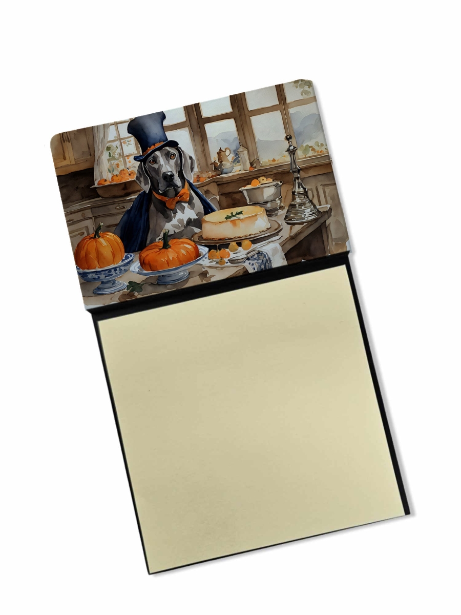 DAC1822SN 5.25 x 3.25 in. Weimaraner Fall Kitchen Pumpkins Sticky Note Holder