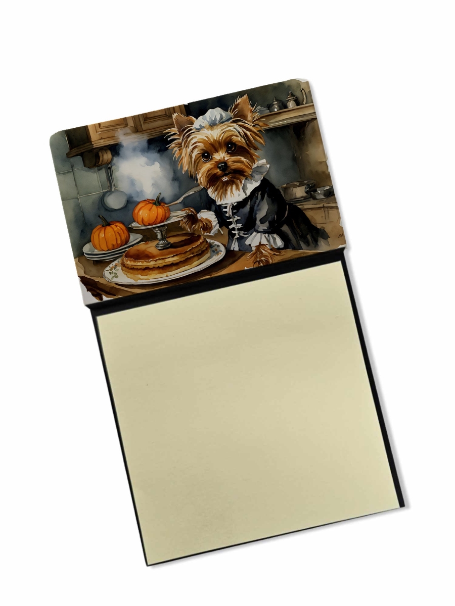 DAC1825SN 5.25 x 3.25 in. Yorkie Fall Kitchen Pumpkins Sticky Note Holder