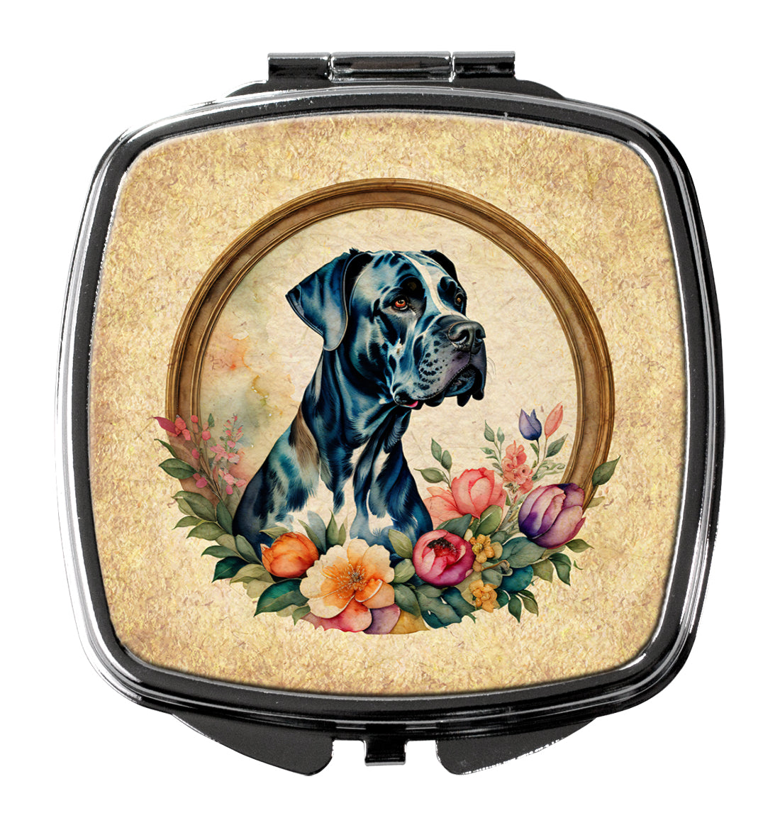 DAC2149SCM 3 x 2.75 in. Great Dane & Flowers Compact Mirror