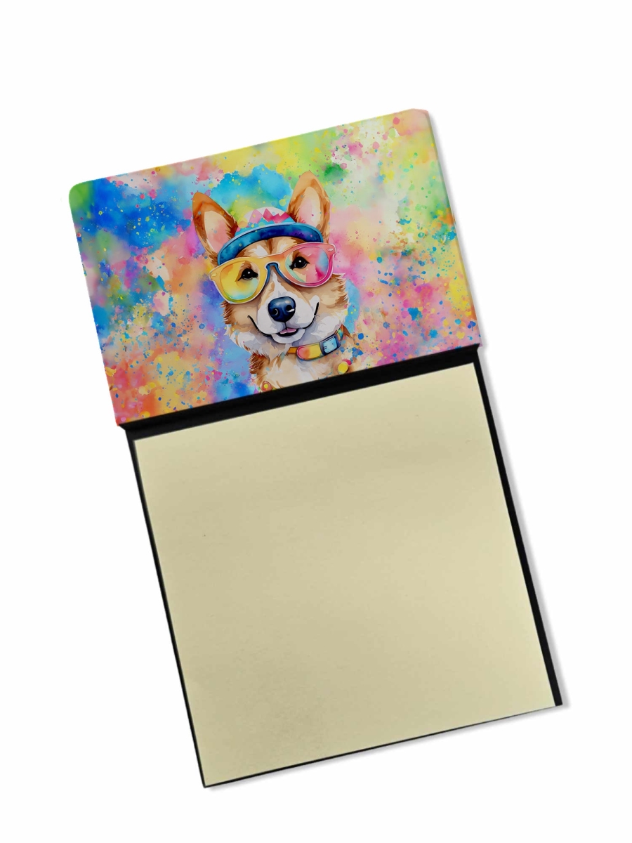 DAC2495SN 5.25 x 3.25 in. Corgi Hippie Dawg Sticky Note Holder