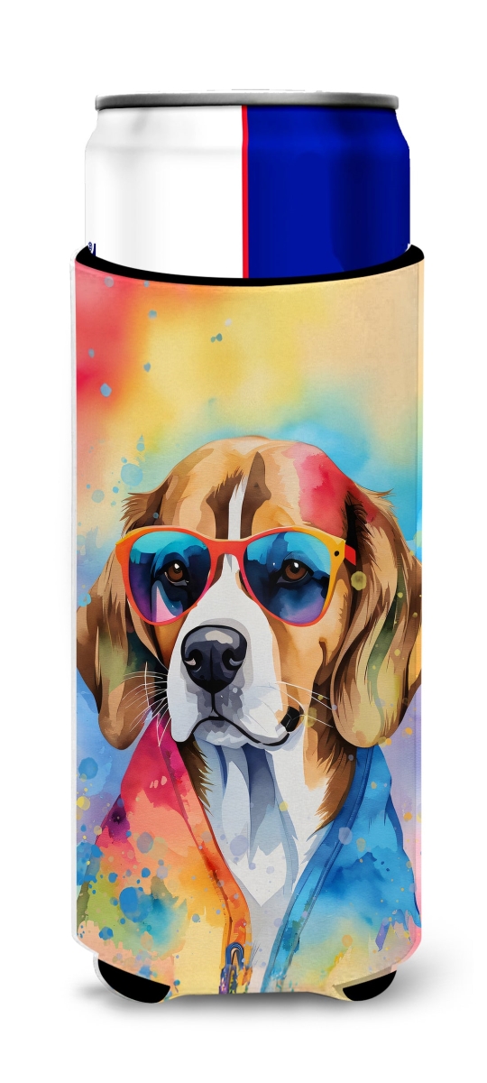 12 oz Beagle Hippie Dawg Hugger for Ultra Slim Cans