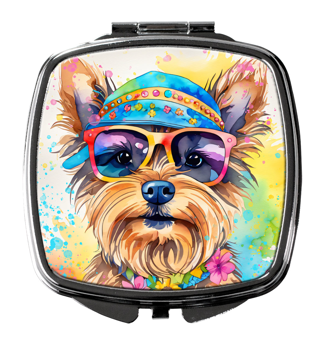 3 x 2.75 in. Yorkshire Terrier Hippie Dawg Compact Mirror