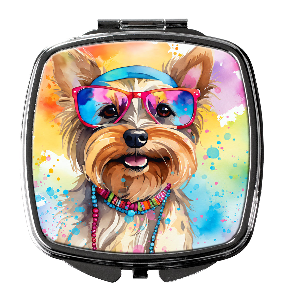 DAC2578SCM 3 x 2.75 in. Yorkshire Terrier Hippie Dawg Compact Mirror