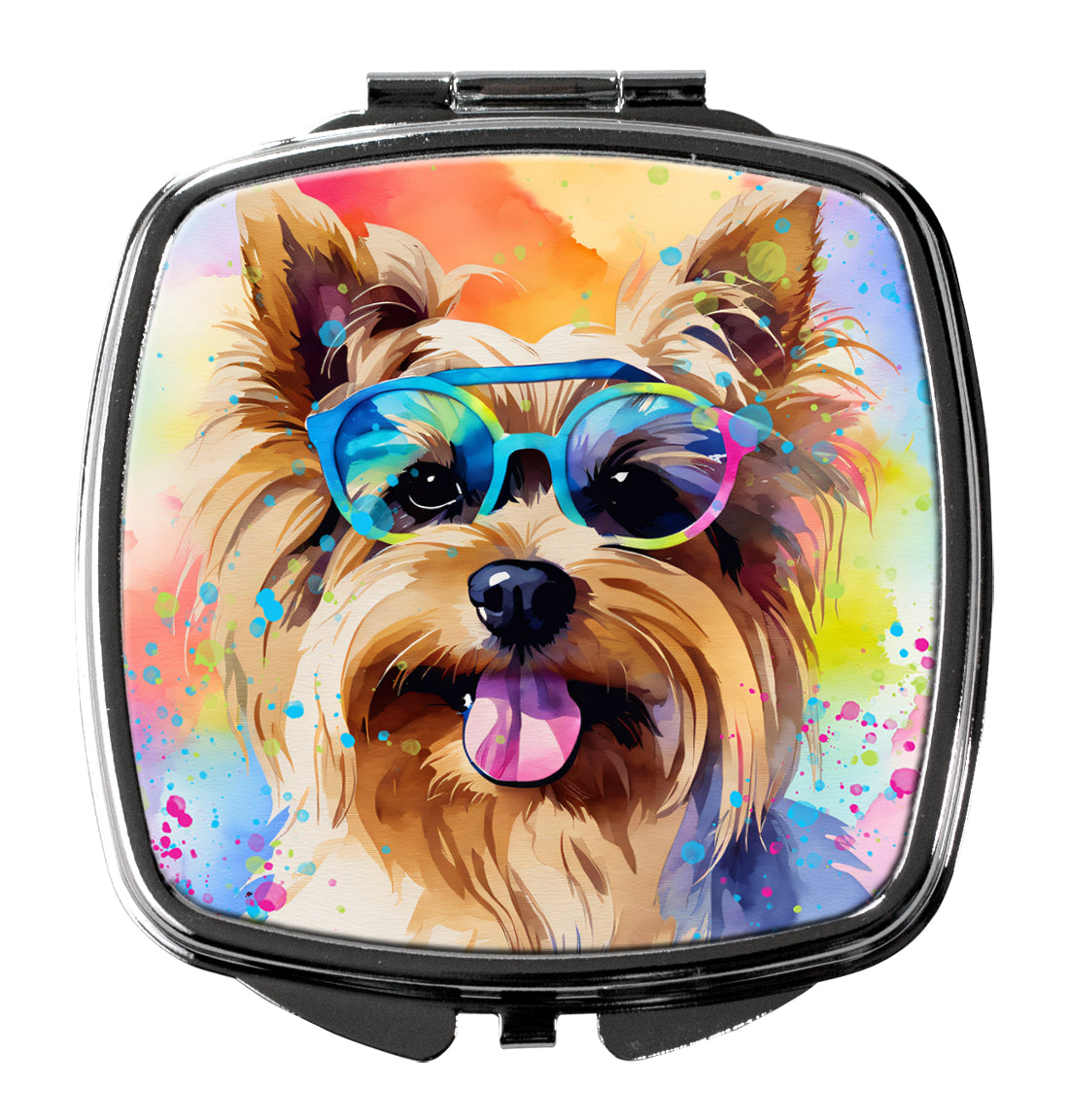 3 x 2.75 in. Yorkshire Terrier Hippie Dawg Compact Mirror