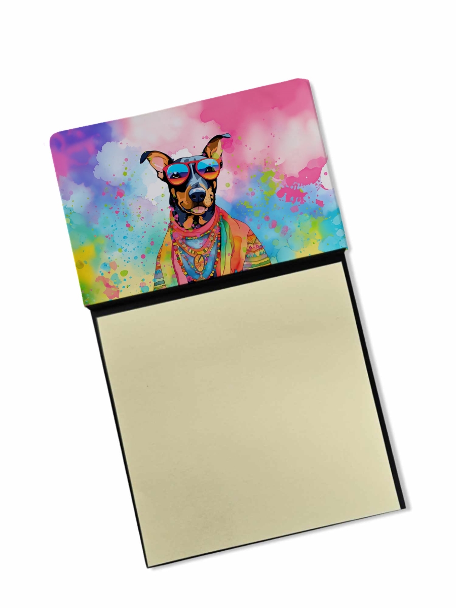 DAC2502SN 5.25 x 3.25 in. Doberman Pinscher Hippie Dawg Sticky Note Holder