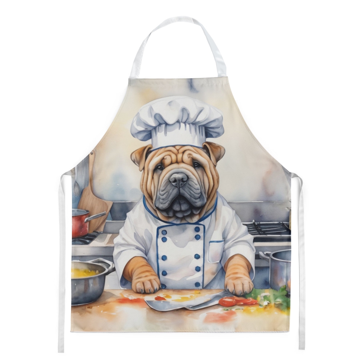 Picture of Carolines Treasures DAC6324APRON 30 x 27 in. Shar Pei The Chef Apron