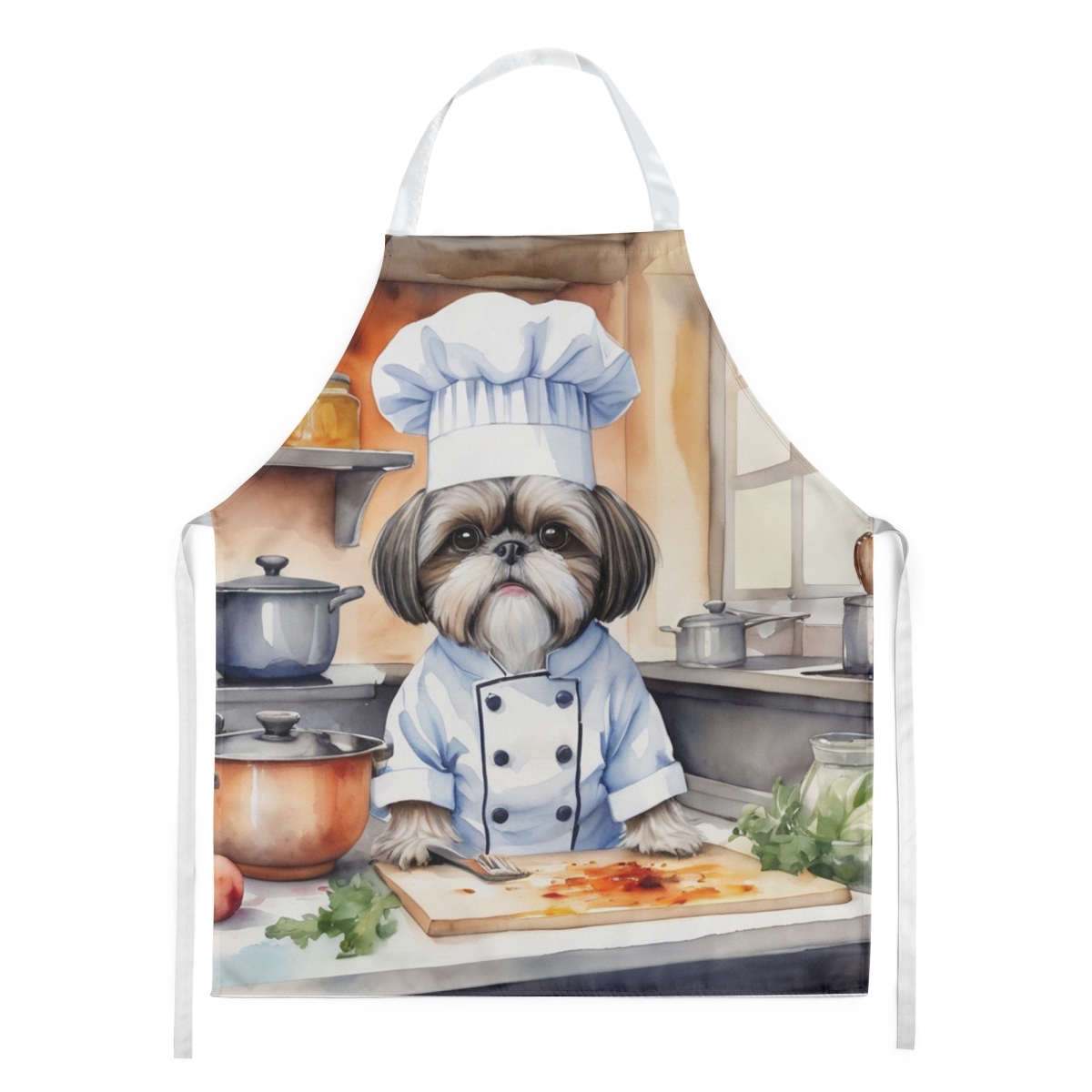 Picture of Carolines Treasures DAC6327APRON 30 x 27 in. Shih Tzu The Chef Apron