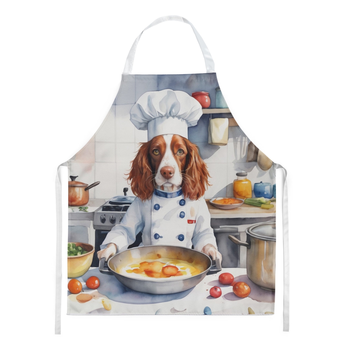 Picture of Carolines Treasures DAC6337APRON 30 x 27 in. Welsh Springer Spaniel The Chef Apron