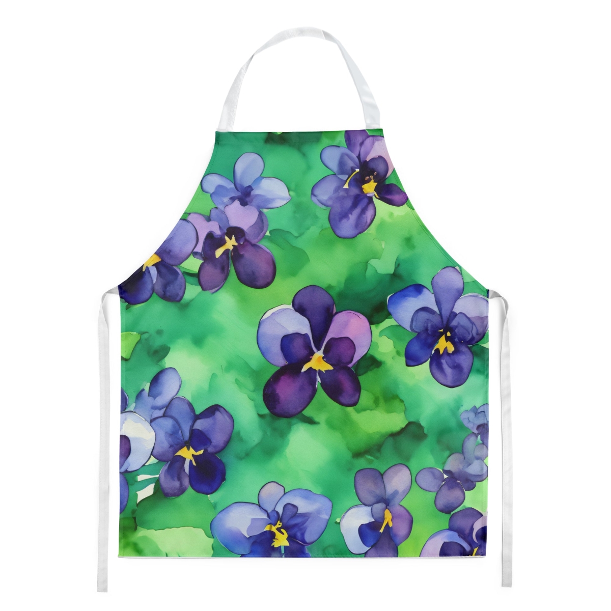 Picture of Carolines Treasures DAC1717APRON 30 x 27 in. Wisconsin Wood Violets in Watercolor Apron