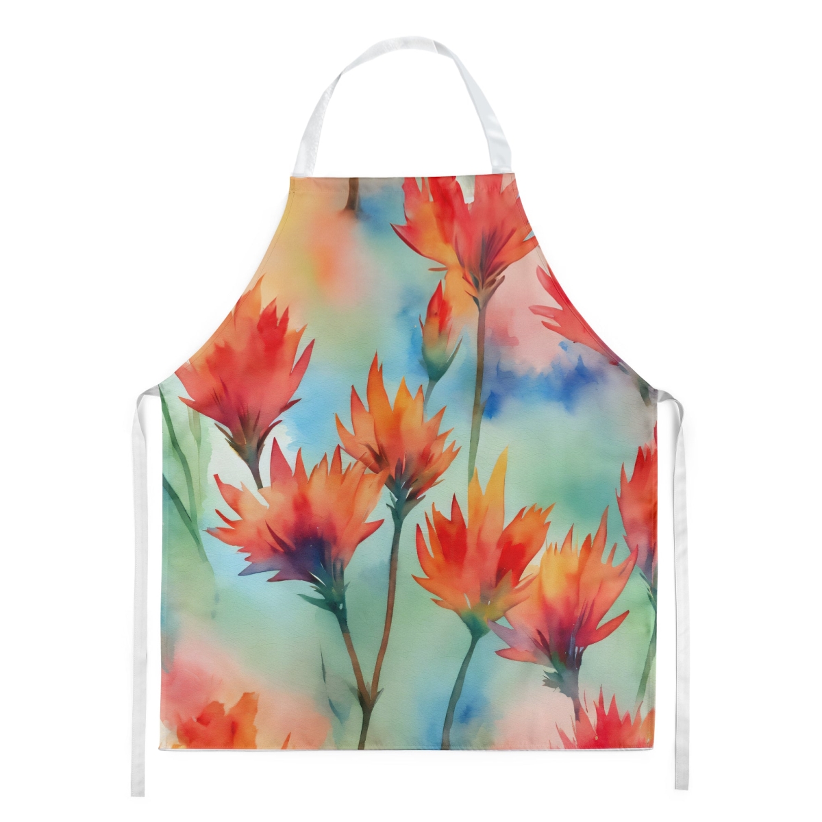 Picture of Carolines Treasures DAC1719APRON 30 x 27 in. Wyoming Indian Paintbrush in Watercolor Apron