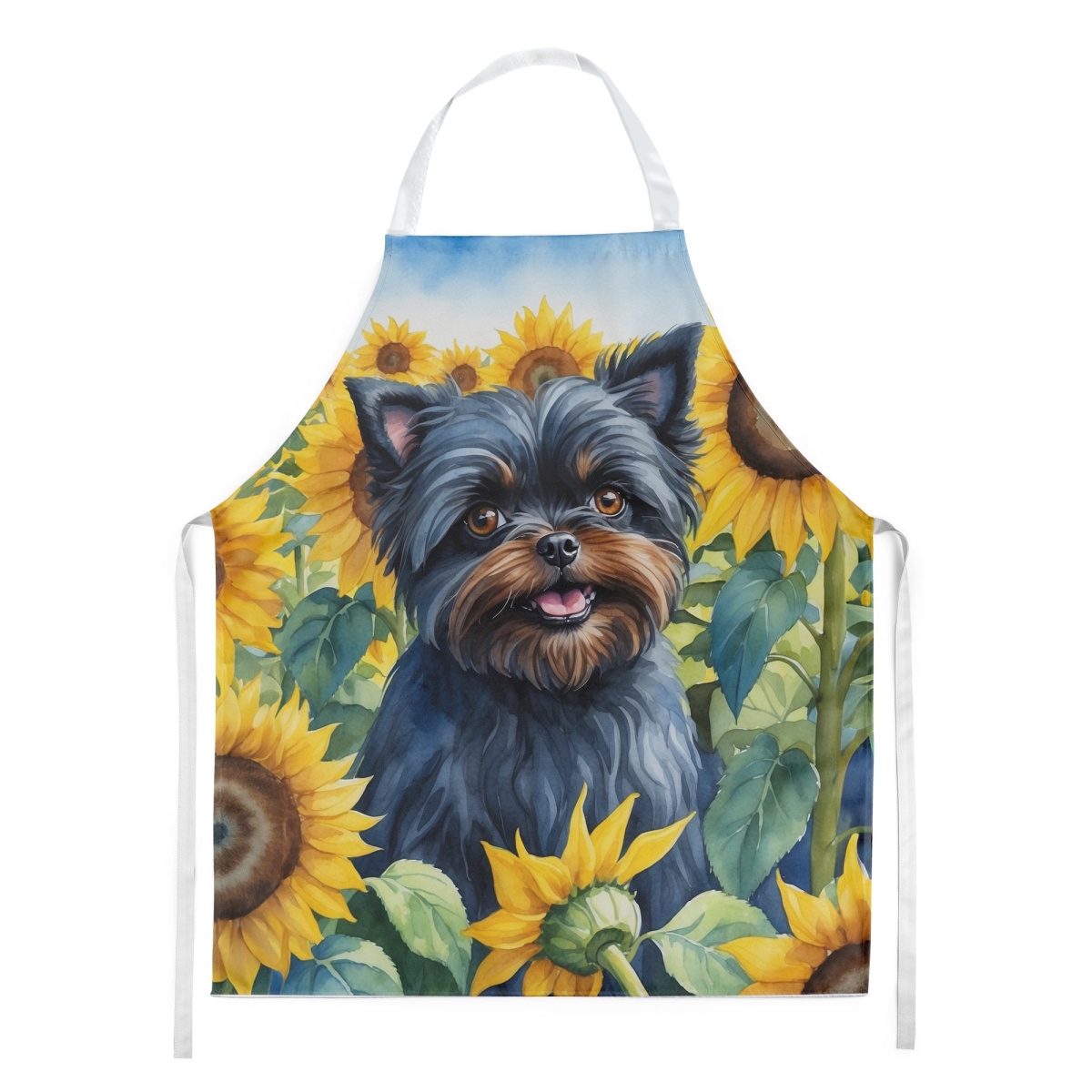 Picture of Carolines Treasures DAC6000APRON 30 x 27 in. Affenpinscher in Sunflowers Apron