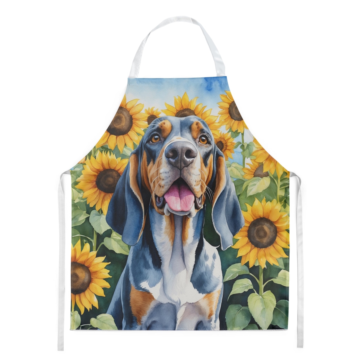 Picture of Carolines Treasures DAC6007APRON 30 x 27 in. American English Coonhound in Sunflowers Apron