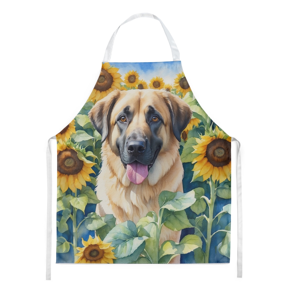 Picture of Carolines Treasures DAC6012APRON 30 x 27 in. Anatolian Shepherd in Sunflowers Apron