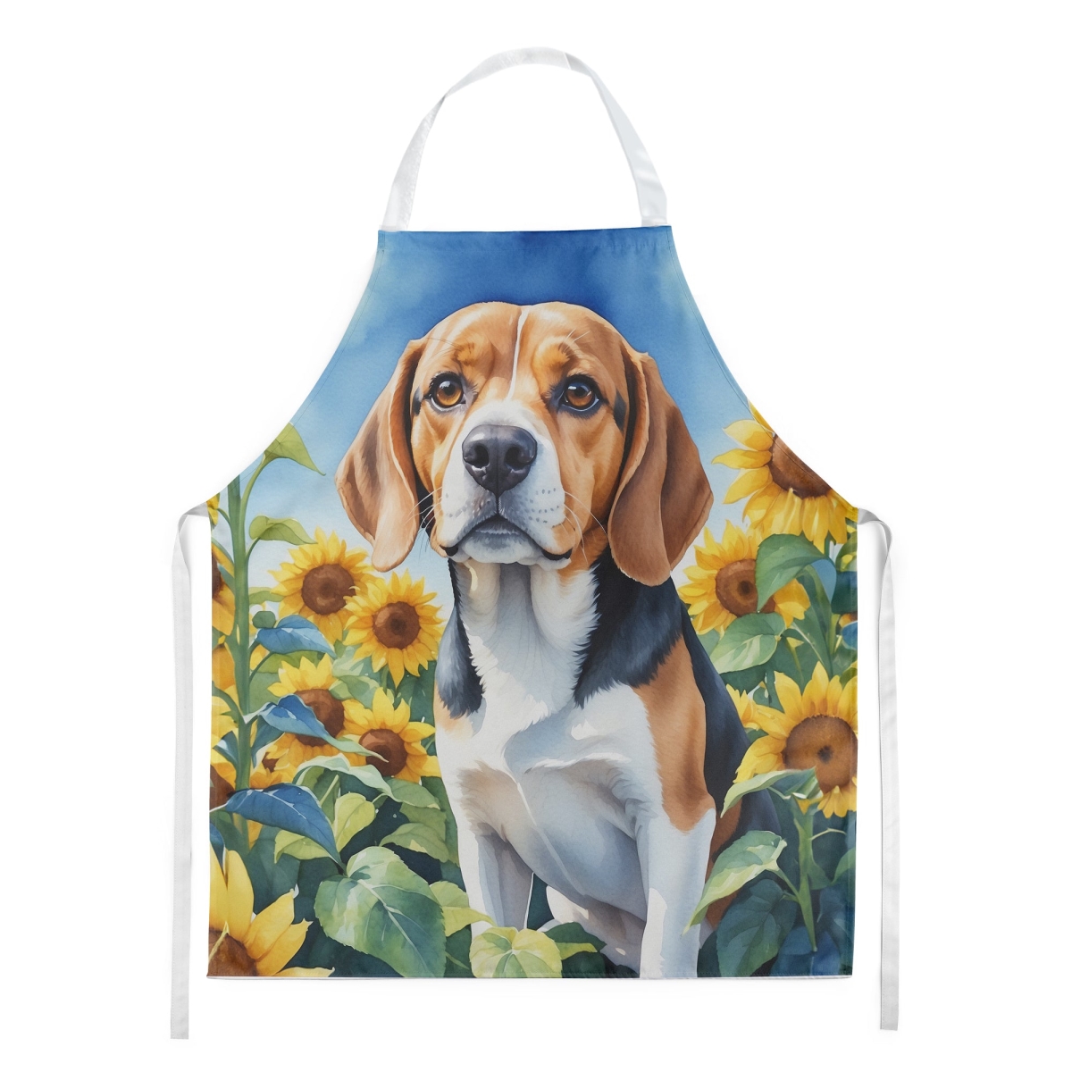 Picture of Carolines Treasures DAC6019APRON 30 x 27 in. Beagle in Sunflowers Apron