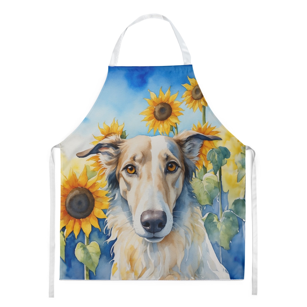 Picture of Carolines Treasures DAC6035APRON 30 x 27 in. Borzoi in Sunflowers Apron