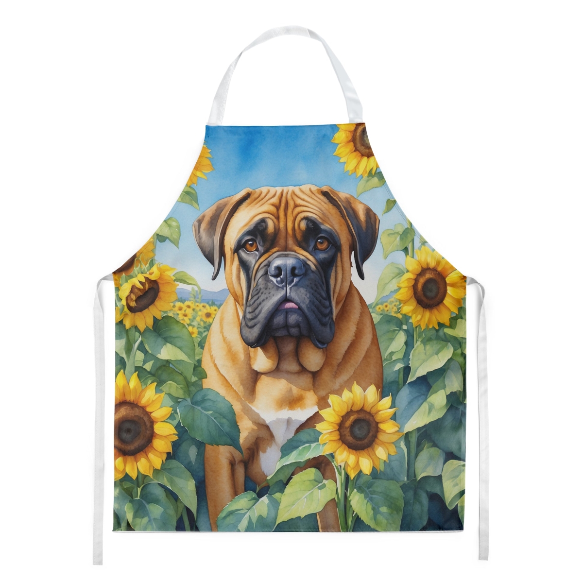 Picture of Carolines Treasures DAC6042APRON 30 x 27 in. Bullmastiff in Sunflowers Apron