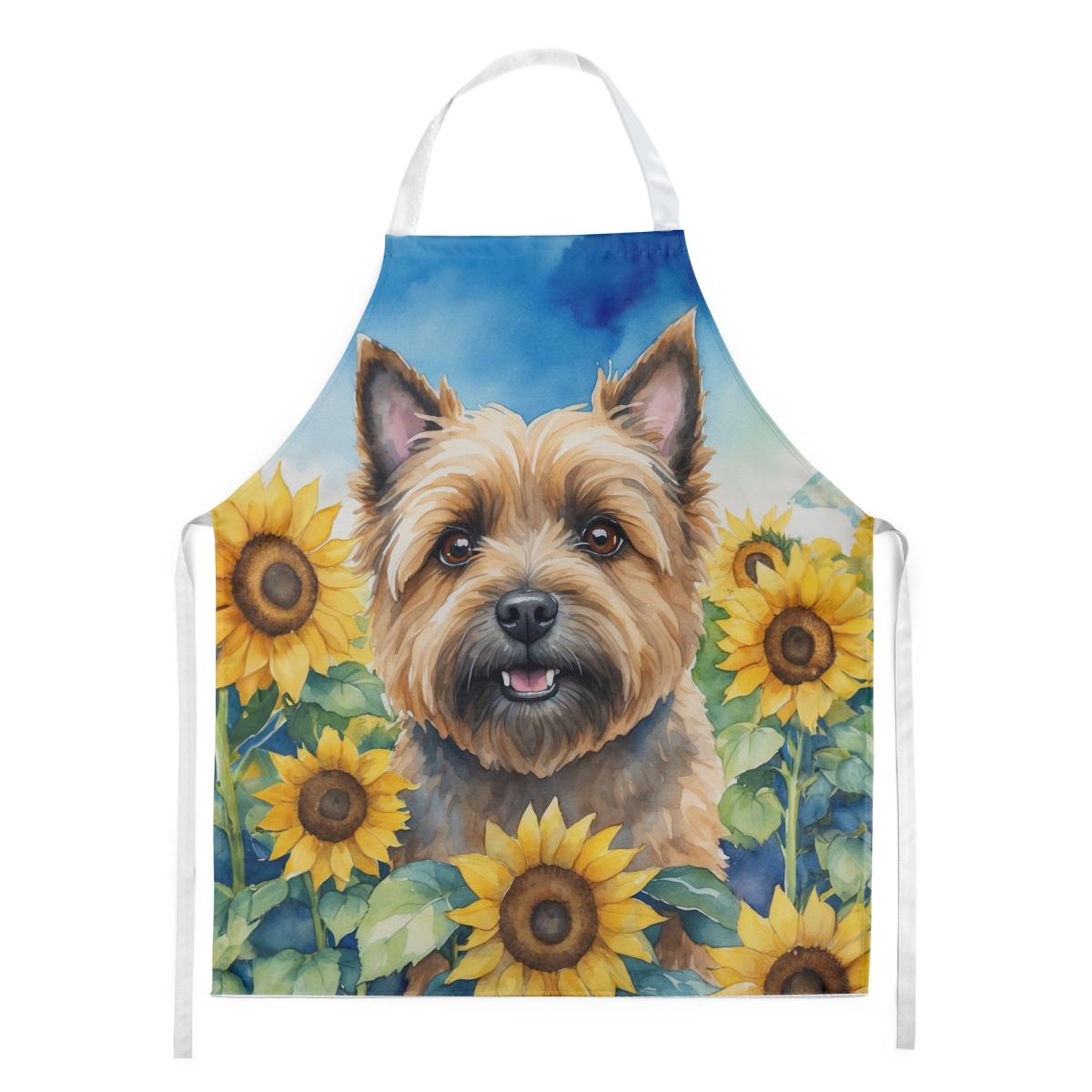 Picture of Carolines Treasures DAC6044APRON 30 x 27 in. Cairn Terrier in Sunflowers Apron