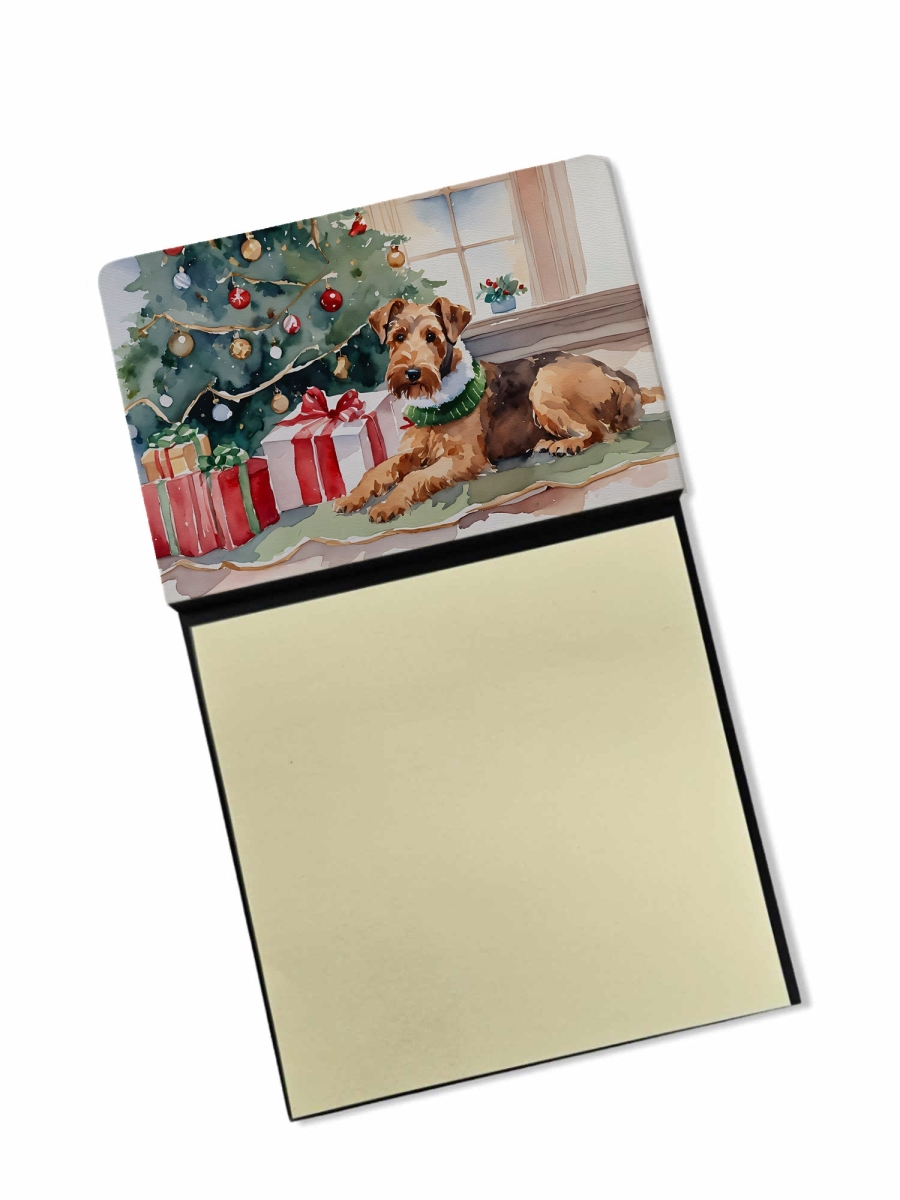 DAC2588SN 5.25 x 3.25 in. Airedale Terrier Cozy Christmas Sticky Note Holder