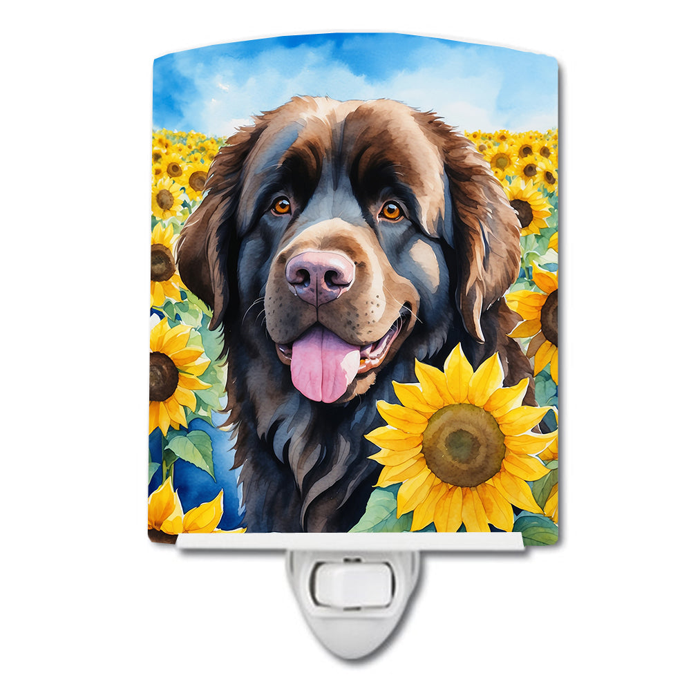 6 x 4 in. foundland in Sunflowers Ceramic Night Light
