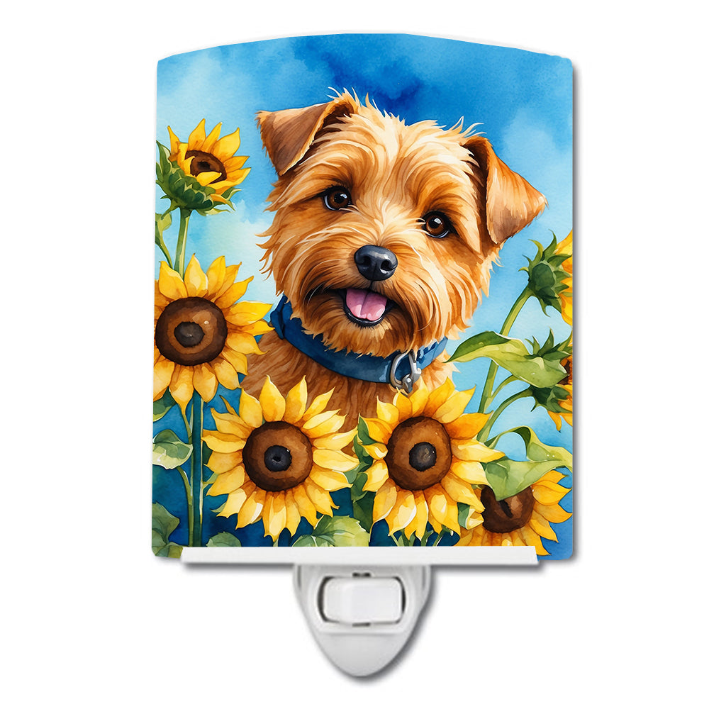 6 x 4 in. Norfolk Terrier in Sunflowers Ceramic Night Light