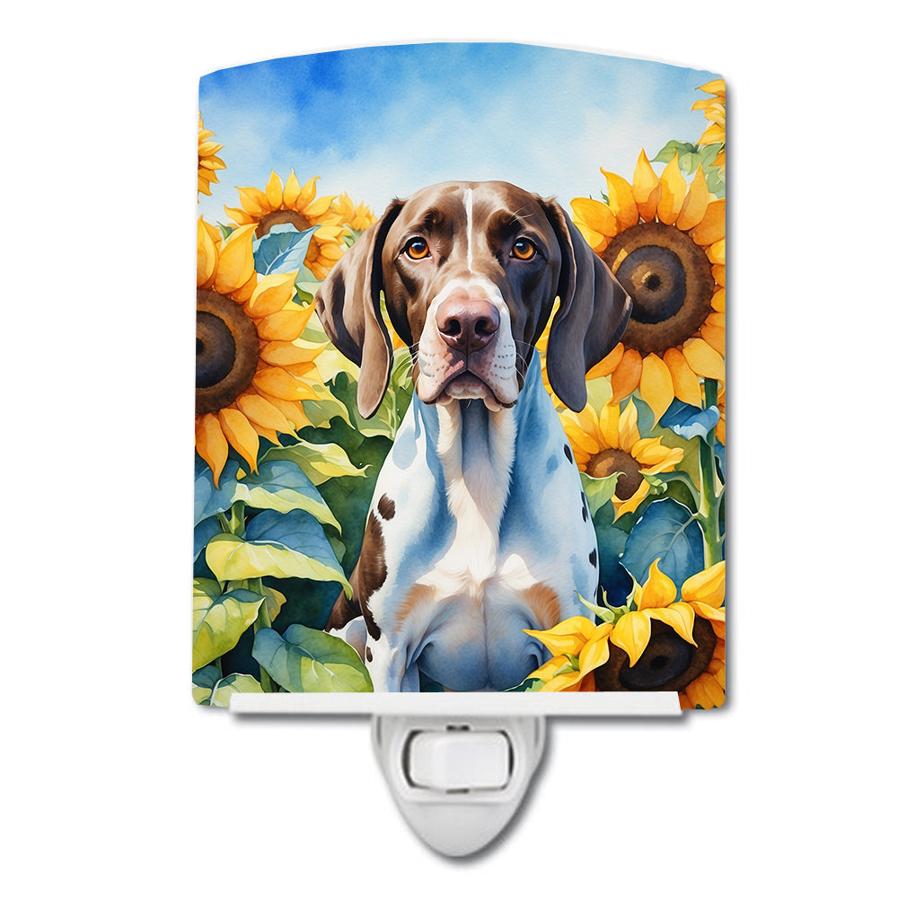 DAC6134CNL 6 x 4 in. Pointer in Sunflowers Ceramic Night Light