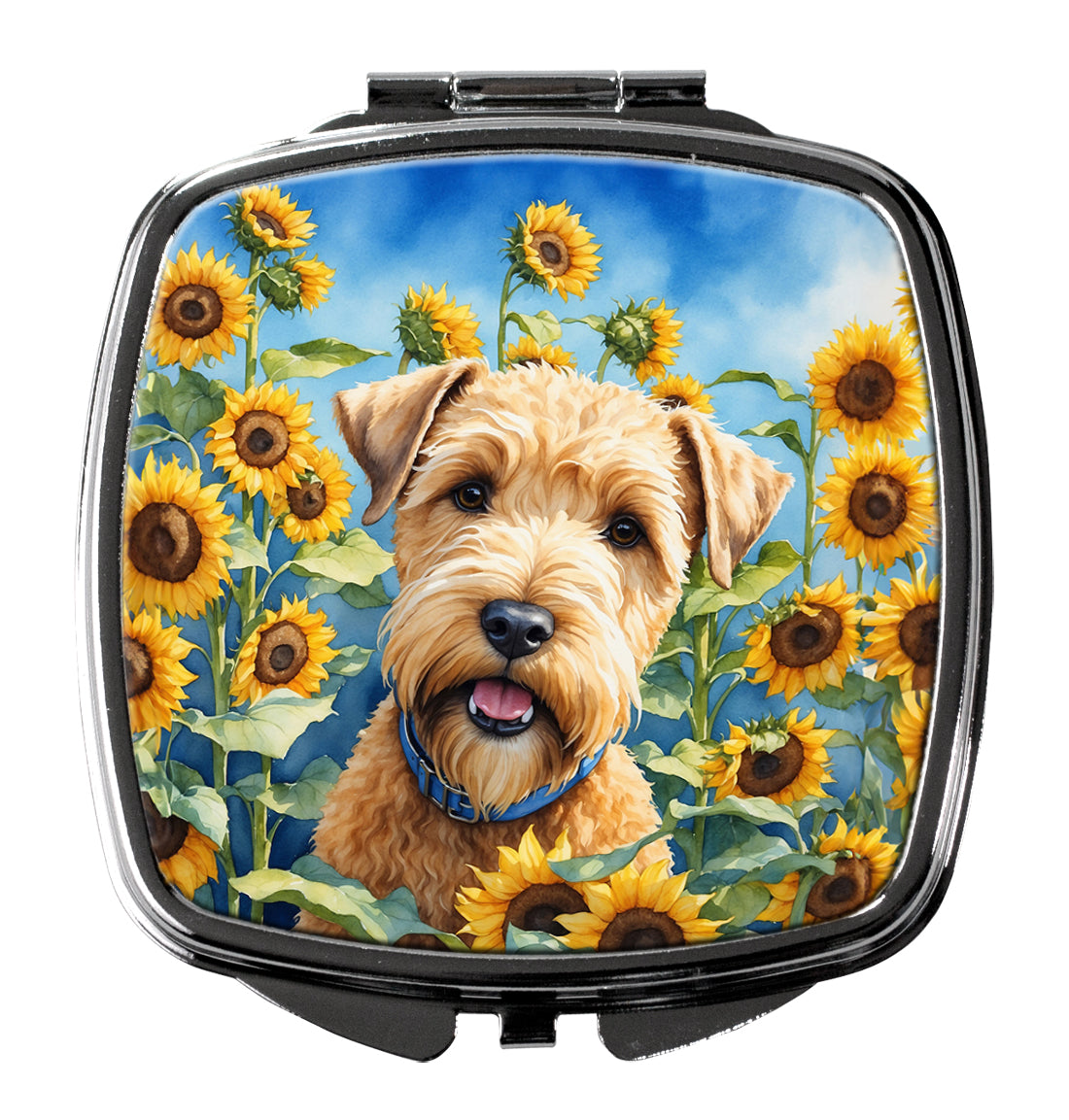 3 x 2.75 in. Wheaten Terrier in Sunflowers Compact Mirror