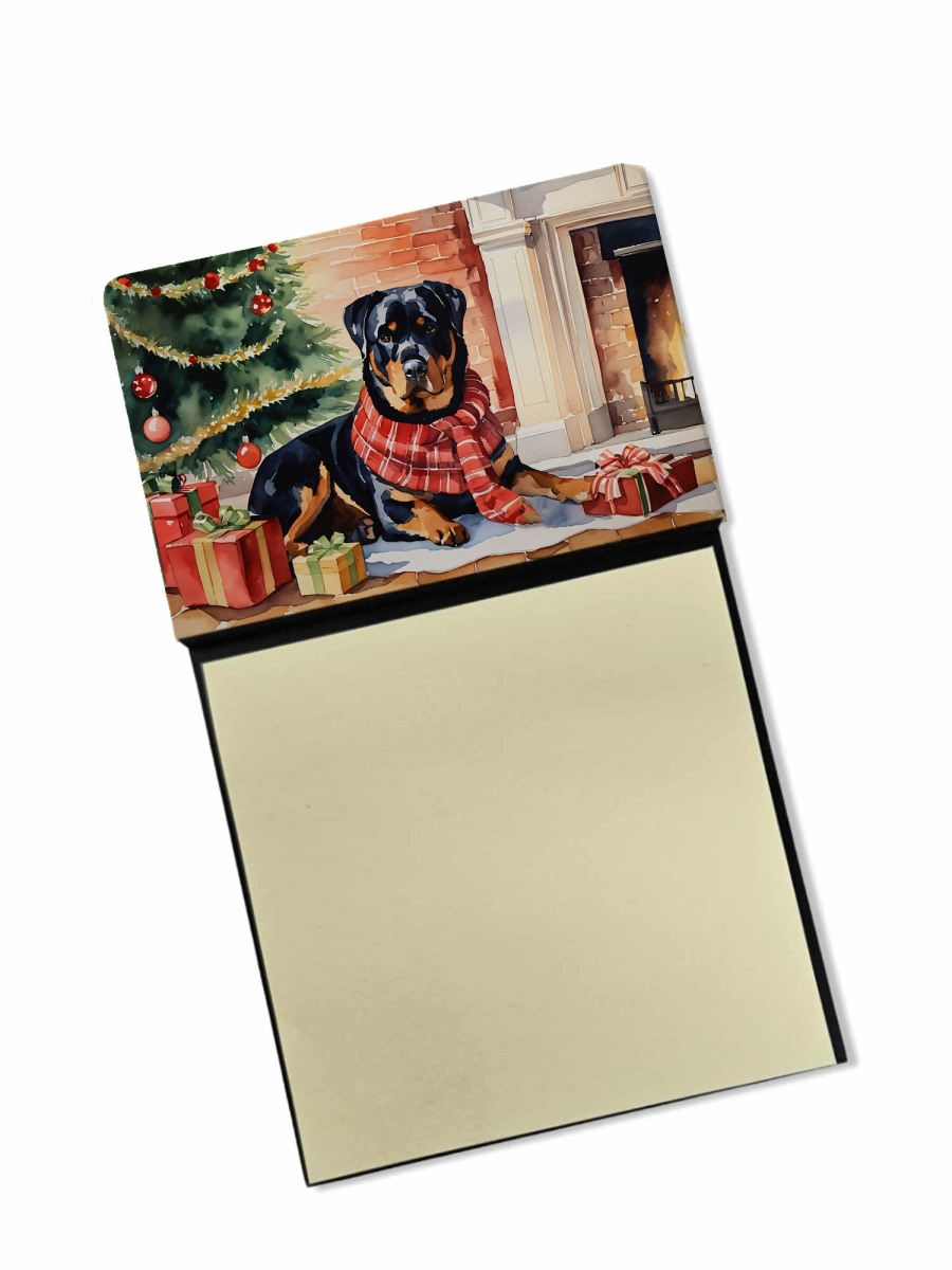 DAC2736SN 5.25 x 3.25 in. Rottweiler Cozy Christmas Sticky Note Holder