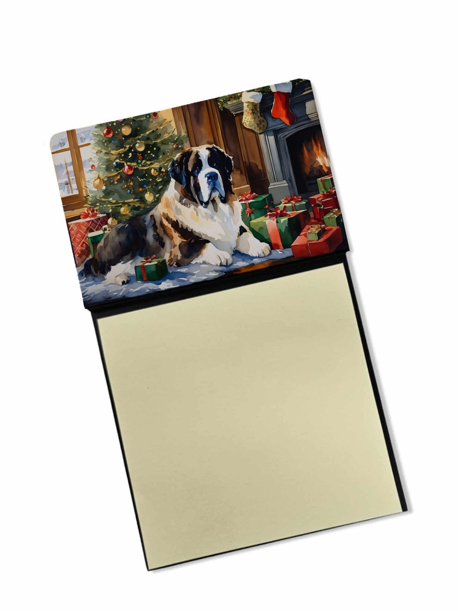 DAC2737SN 5.25 x 3.25 in. Saint Bernard Cozy Christmas Sticky Note Holder