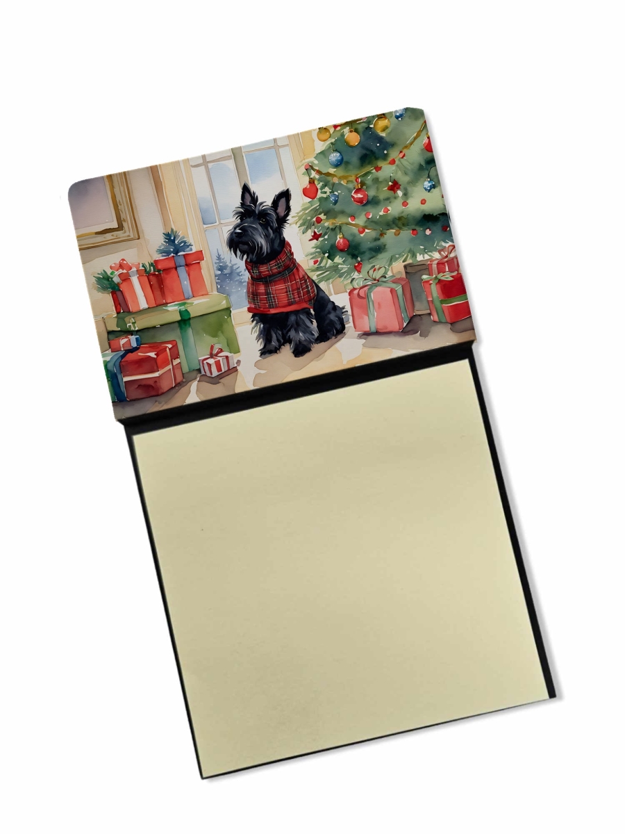 DAC2741SN 5.25 x 3.25 in. Scottish Terrier Cozy Christmas Sticky Note Holder