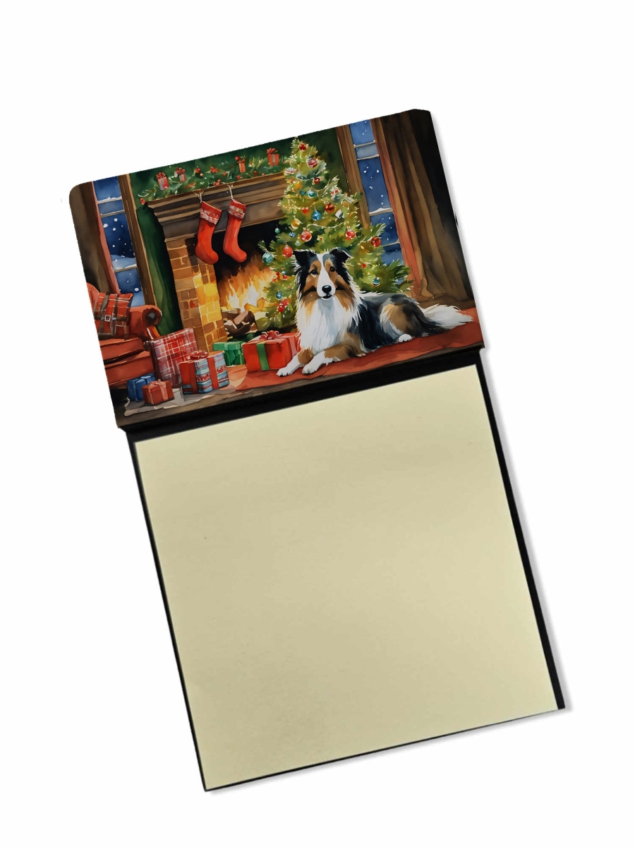 DAC2748SN 5.25 x 3.25 in. Sheltie Cozy Christmas Sticky Note Holder