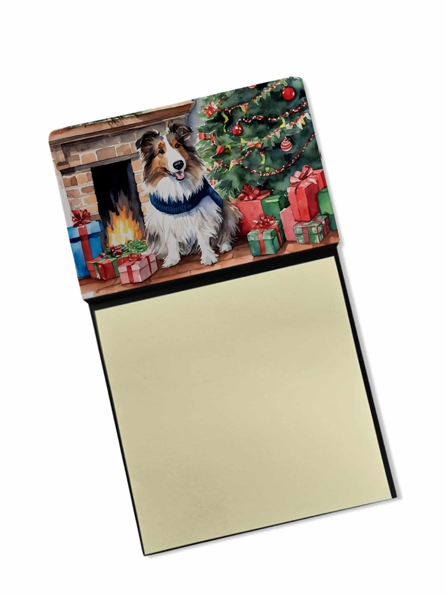 DAC2749SN 5.25 x 3.25 in. Sheltie Cozy Christmas Sticky Note Holder
