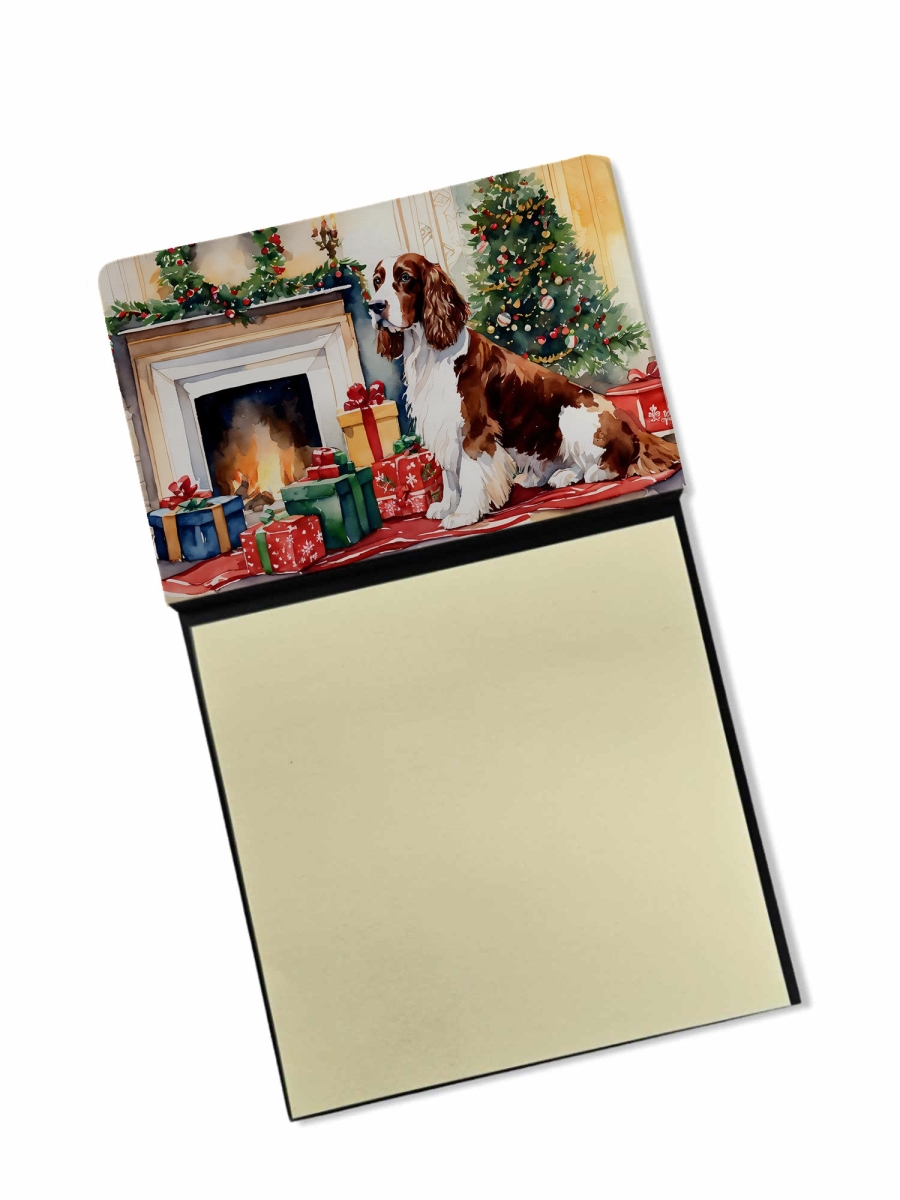DAC2760SN 5.25 x 3.25 in. Welsh Springer Spaniel Cozy Christmas Sticky Note Holder